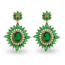 Green AAA CZ Stone Environmental Copper Jewelry Earrings